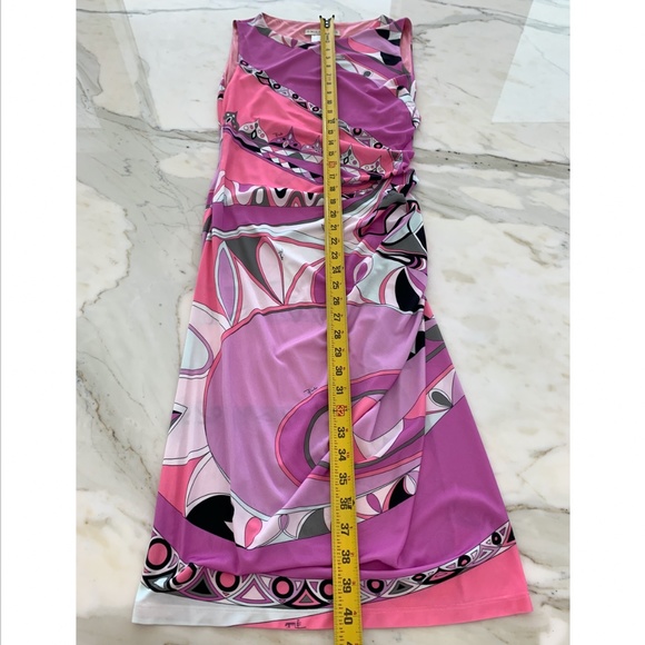 EMILIO PUCCI PINK MULTI PRINT DRESS MODEL 41RL15 SIZE IT 44 / US 10 NWTS! - Picture 11 of 17